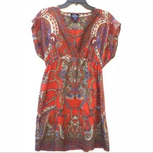 ANGIE Bohemian surplice short sleeve dress
